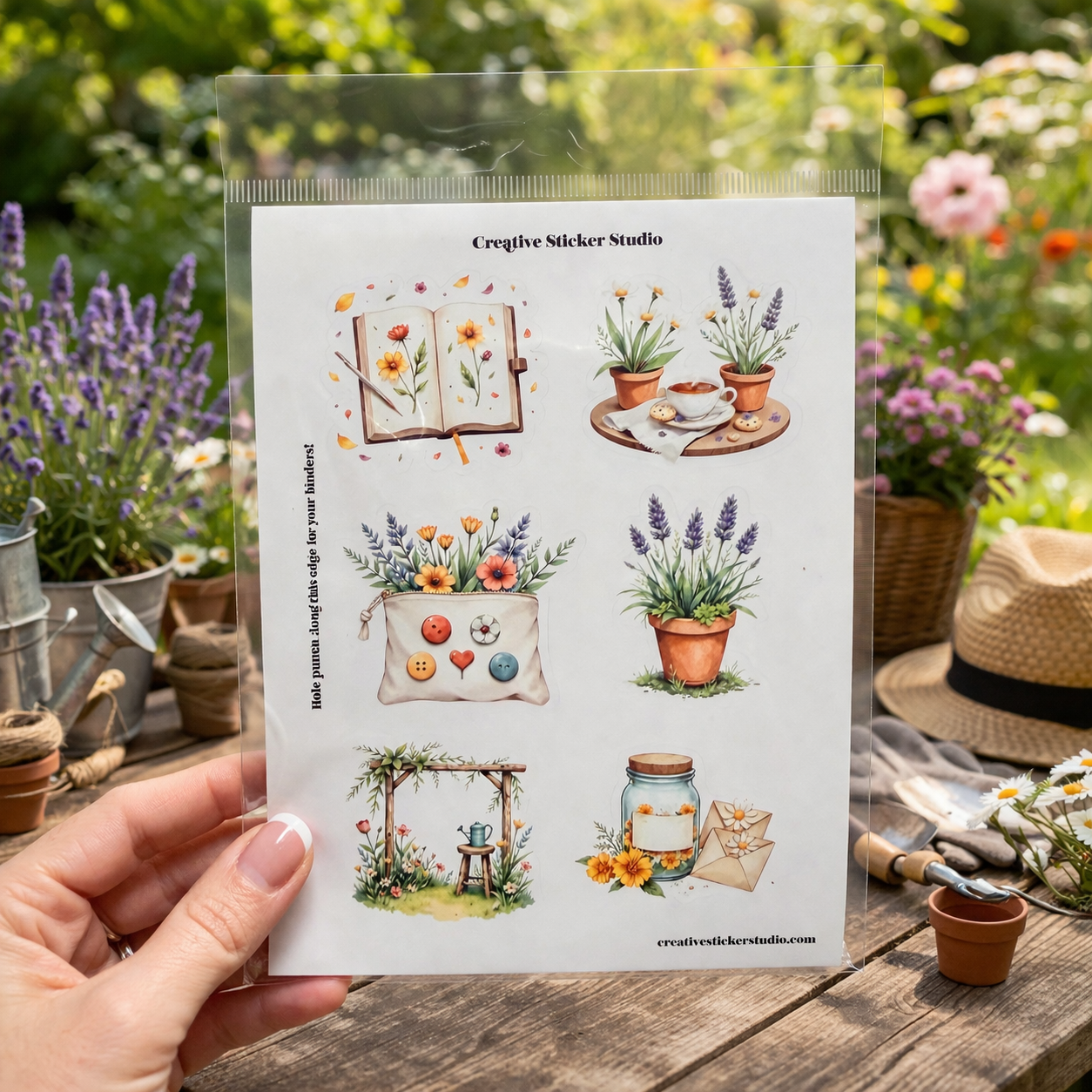 Sticker Sheet Set of 2 - Garden Therapy Floral Button Pouch