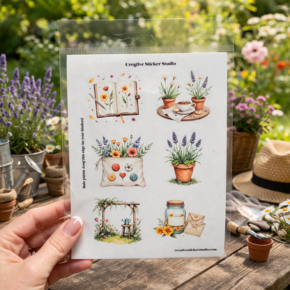 Sticker Sheet Set of 2 - Garden Therapy Floral Button Pouch