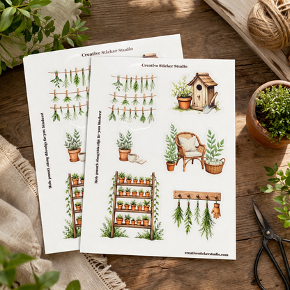 Sticker Sheet Set of 2 - Garden Therapy Herbs