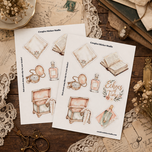 Sticker Sheet Set of 2 - Grandma's Attic Echoes