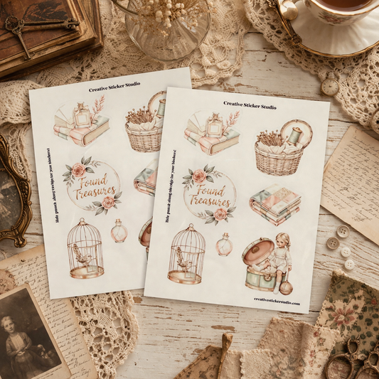 Sticker Sheet Set of 2 - Grandma's Attic Treasures