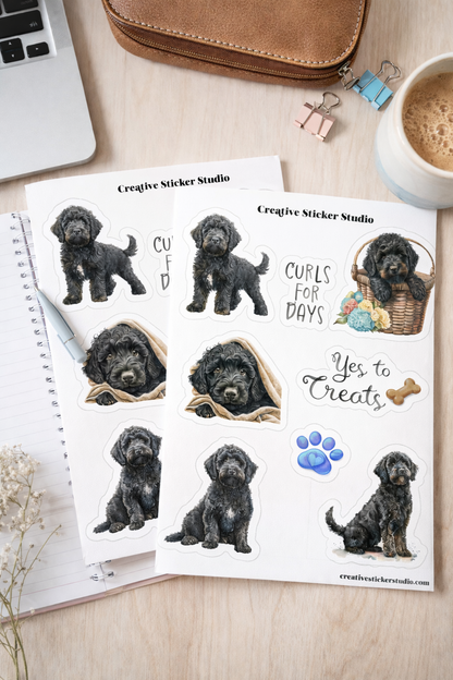 Sticker Sheet Set of 2 - Black Doodle