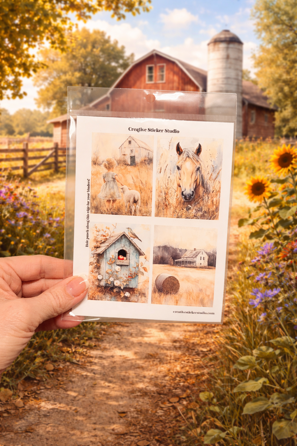 Sticker Sheet Set of 2 - Rustic Farm Scenes 4