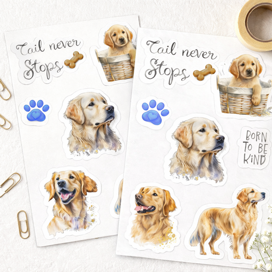 Sticker Sheet Set of 2 - Golden Retriever