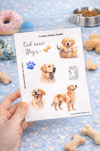 Sticker Sheet Set of 2 - Golden Retriever