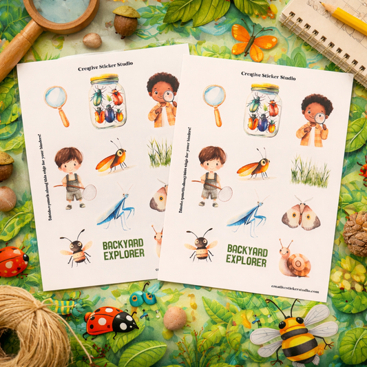 Sticker Sheet Set of 2 - Bug Hunter Explorer