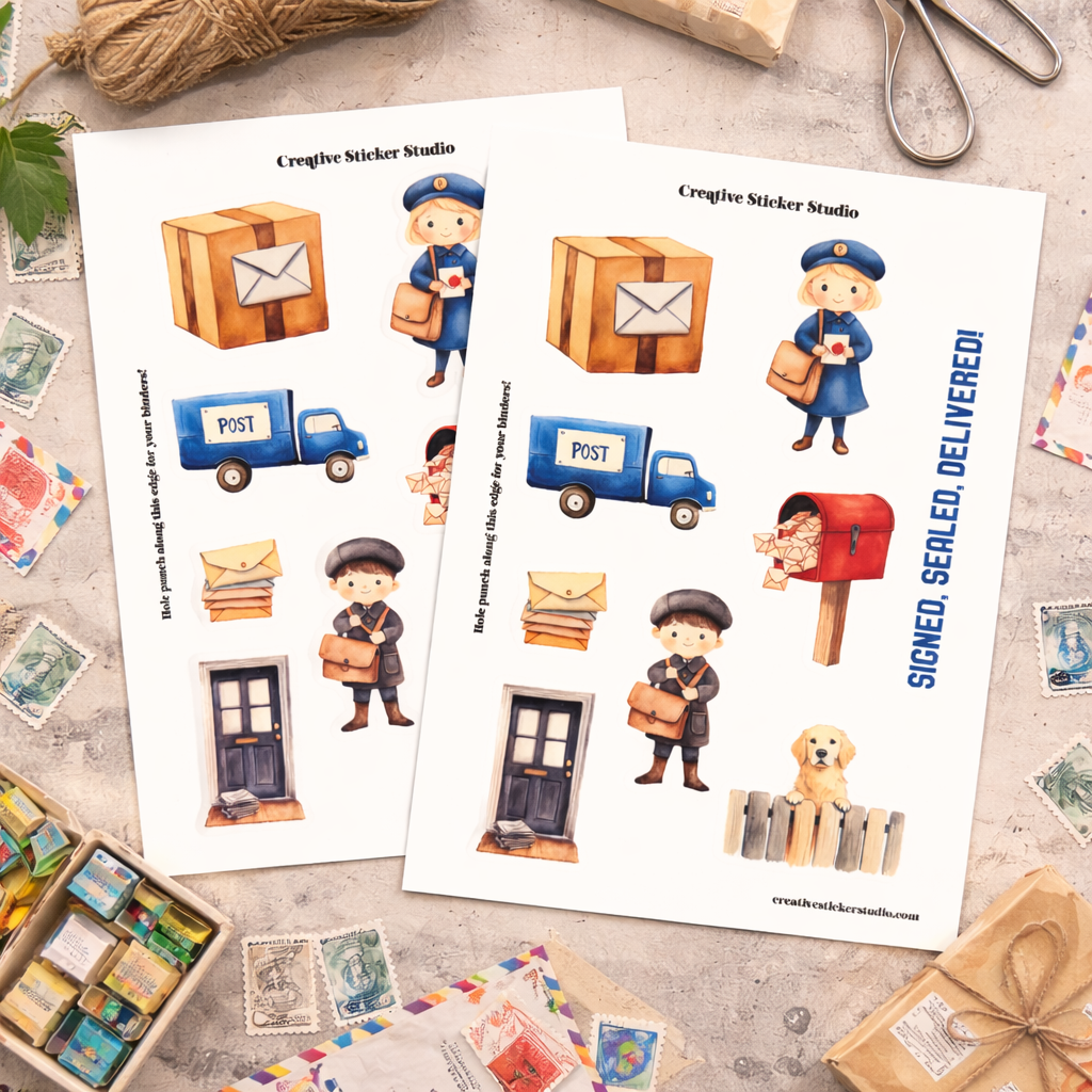 Sticker Sheet Set of 2 - Post Office Delivered