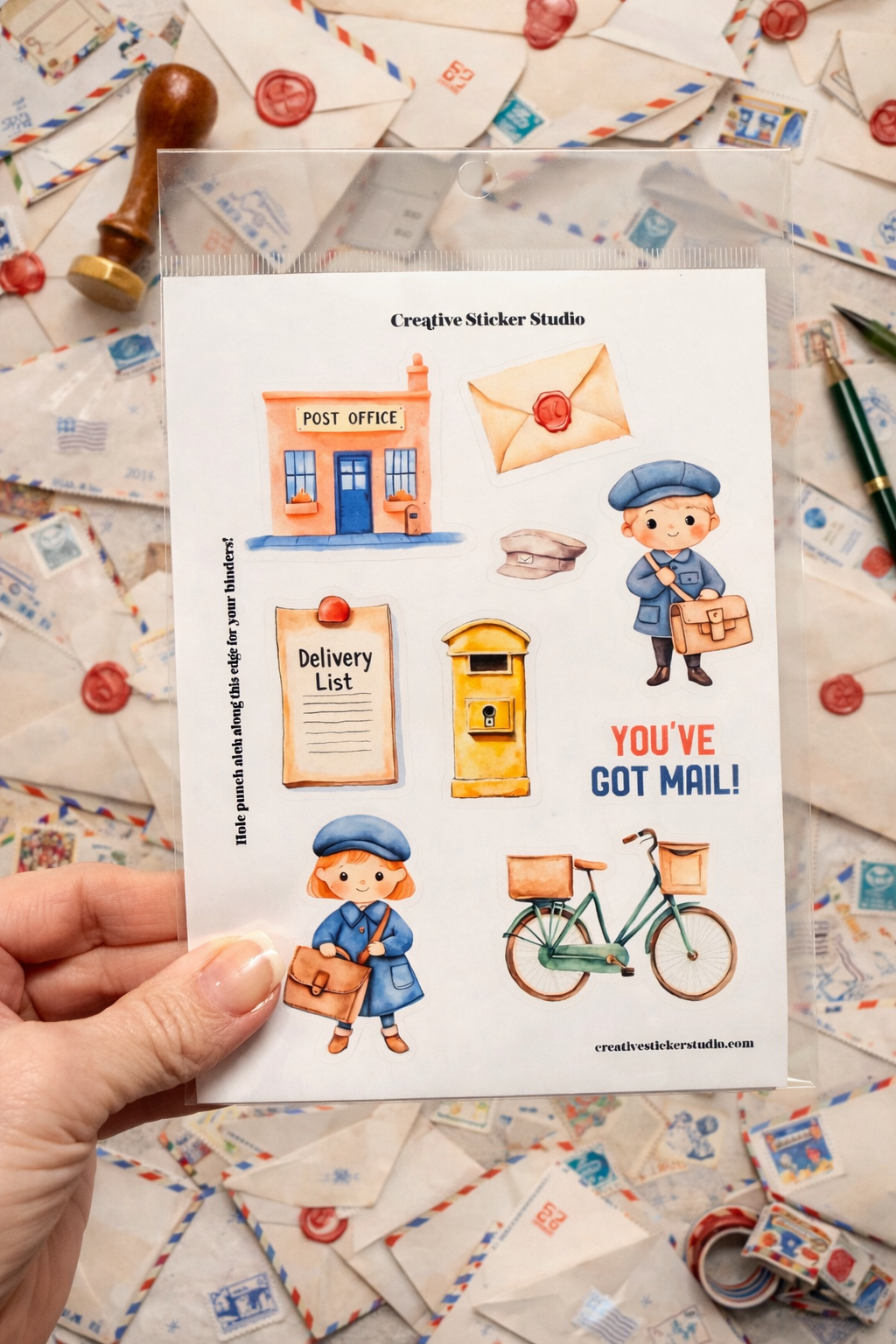 Sticker Sheet Set of 2 - Post Office Mail