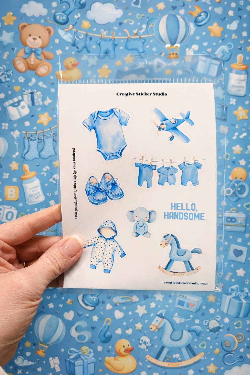 Sticker Sheet Set of 2 - Baby Boy Blue