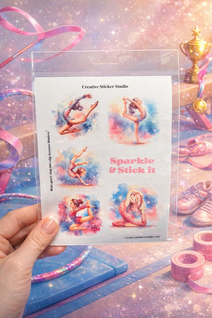 Sticker Sheet Set of 2 - Gymnast Blonde Sparkle