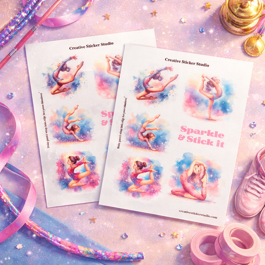 Sticker Sheet Set of 2 - Gymnast Blonde Sparkle