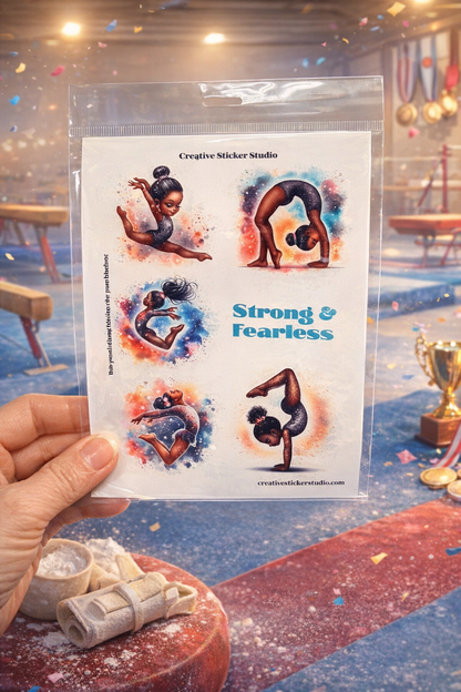 Sticker Sheet Set of 2 - Gymnast Fearless