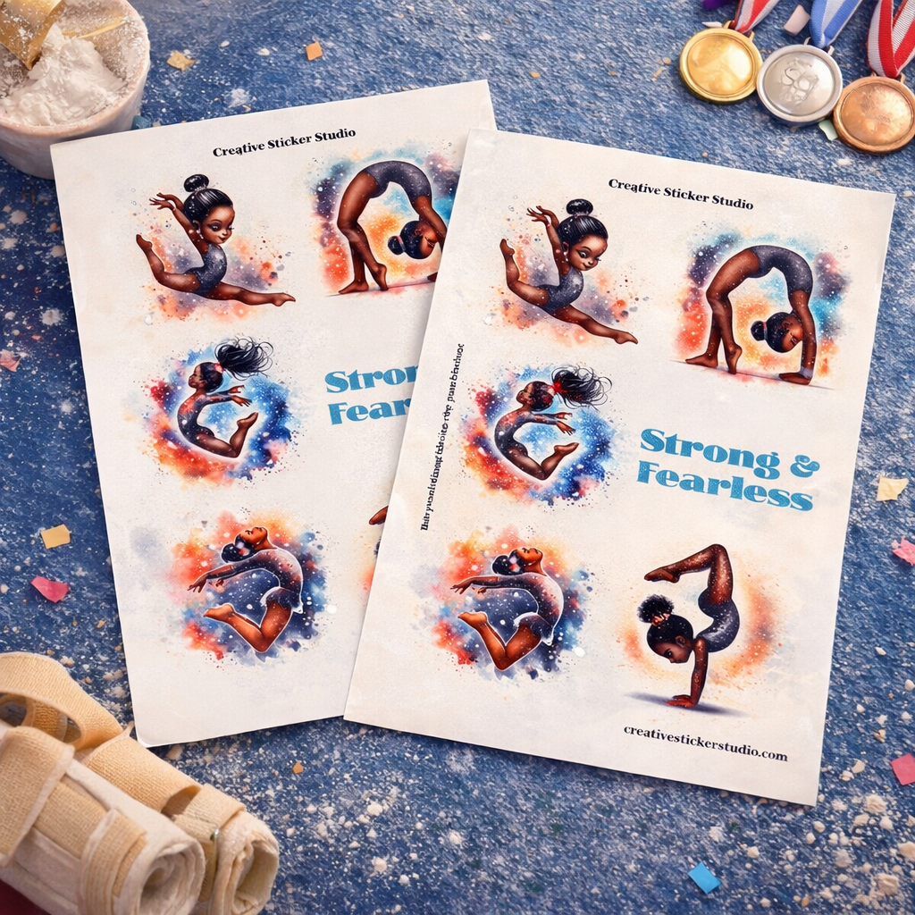 Sticker Sheet Set of 2 - Gymnast Fearless