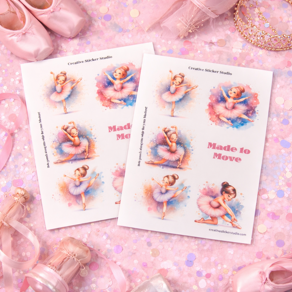 Sticker Sheet Set of 2 - Ballerina Move