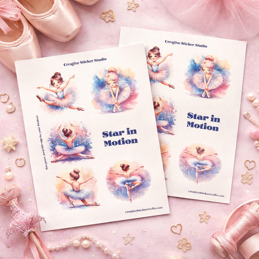 Sticker Sheet Set of 2 - Ballerina Motion