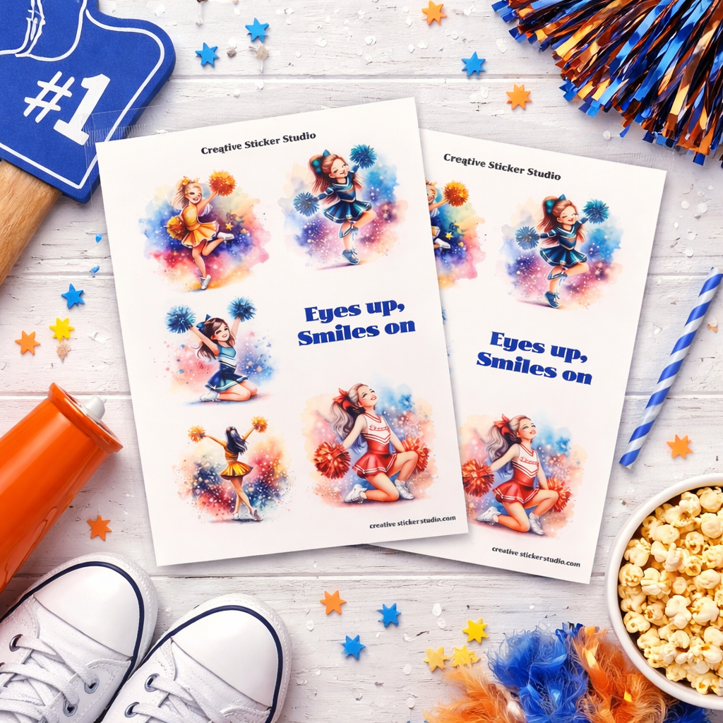 Sticker Sheet Set of 2 - Cheerleading Smiles