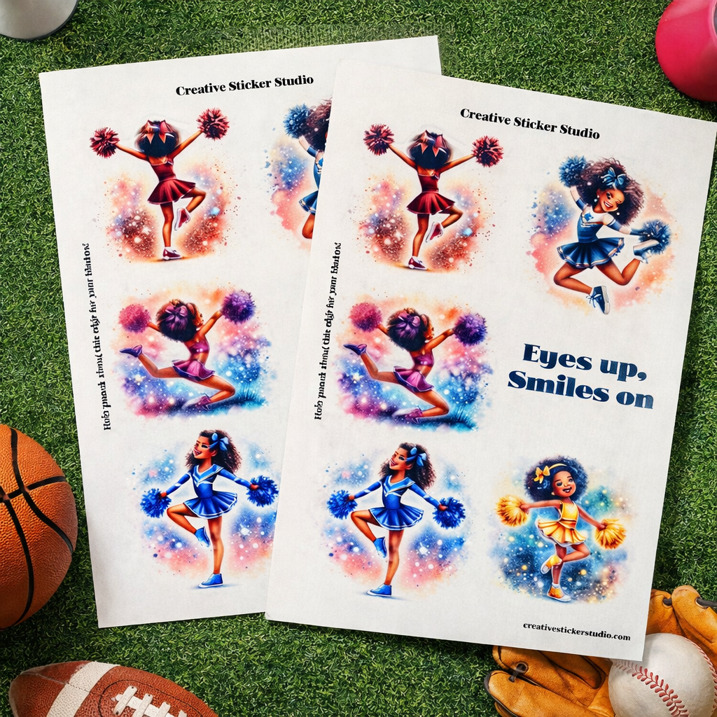 Sticker Sheet Set of 2 - Cheerleader Smiles