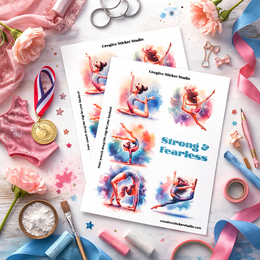 Sticker Sheet Set of 2 - Gymnast Blonde Strong
