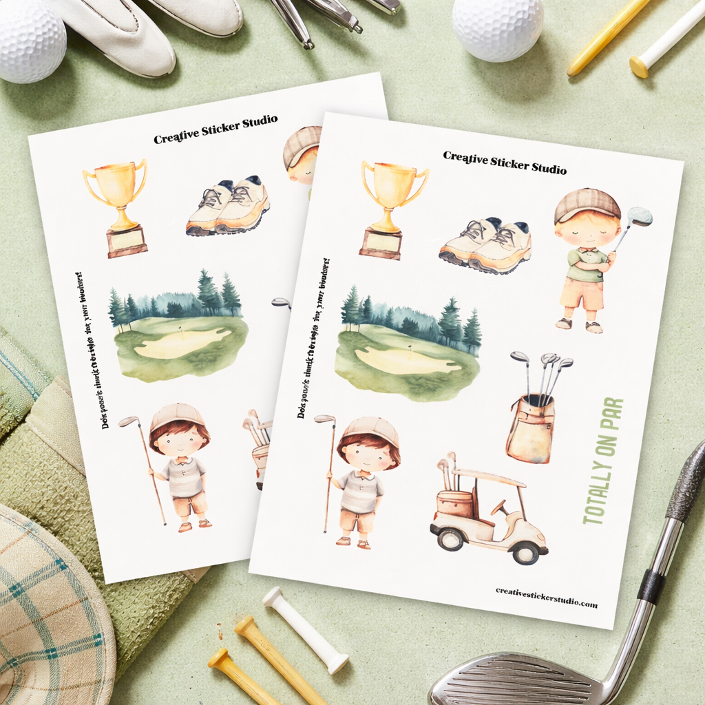 Sticker Sheet Set of 2 - Golf Outing On Par