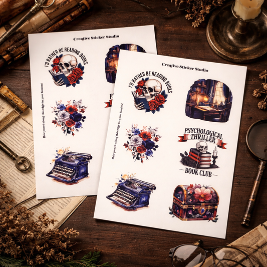 Sticker Sheet Set of 2 - Books Thriller