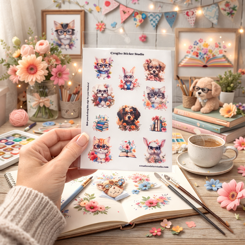 Sticker Sheet Set of 2 - Book Animal Nerds