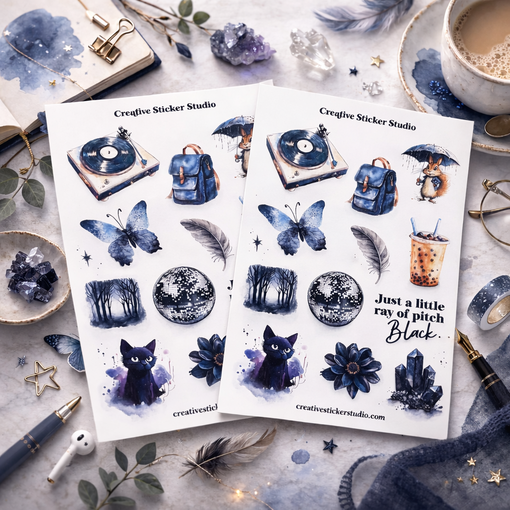 Sticker Sheet Set of 2 - Ray of Pitch Black