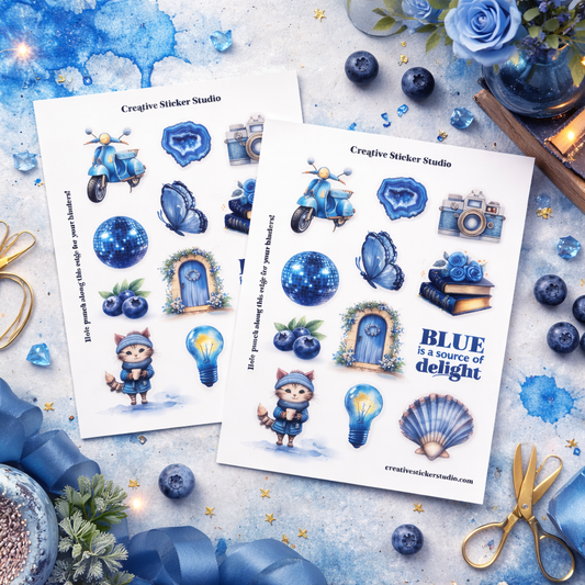 Sticker Sheet Set of 2 - Delightful Blue