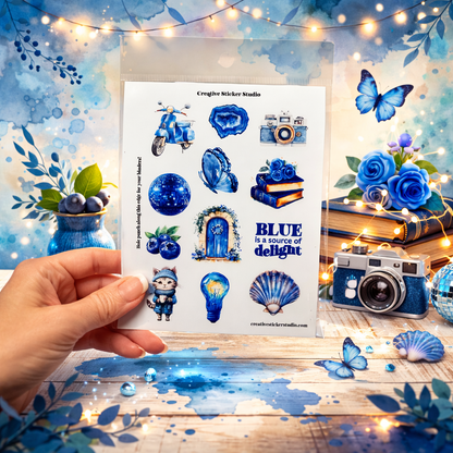 Sticker Sheet Set of 2 - Delightful Blue