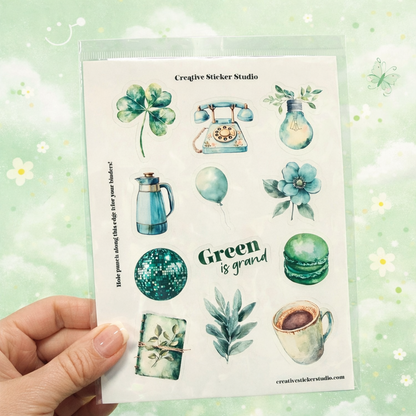 Sticker Sheet Set of 2 - Green is Grand!