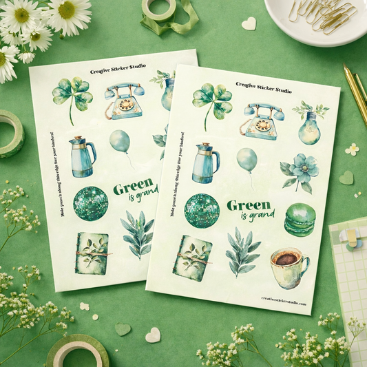 Sticker Sheet Set of 2 - Green is Grand!
