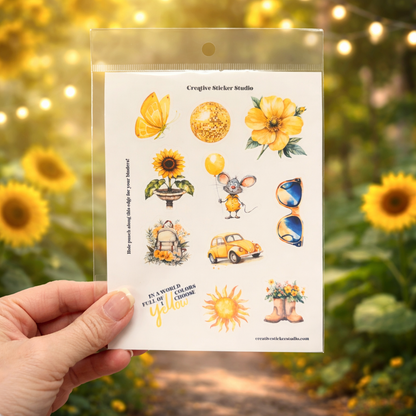 Sticker Sheet Set of 2 - Choose Yellow