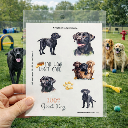 Sticker Sheet Set of 2 - Black Labs Good Dog