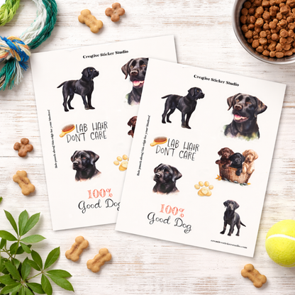 Sticker Sheet Set of 2 - Black Labs Good Dog