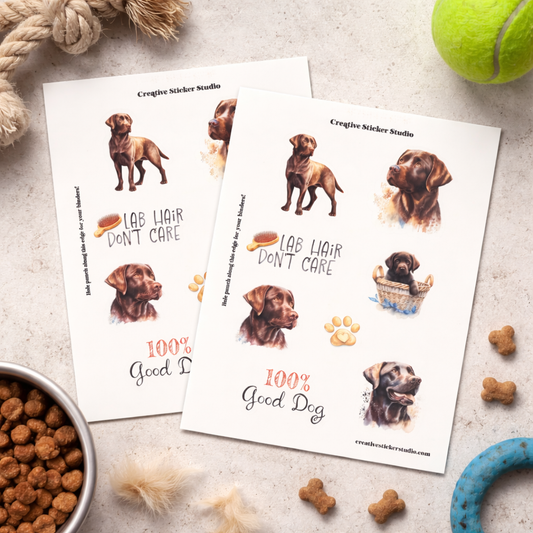 Sticker Sheet Set of 2 - Chocolate Labs Good Dog