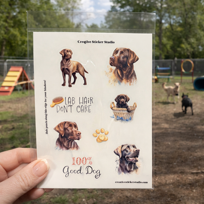 Sticker Sheet Set of 2 - Chocolate Labs Good Dog