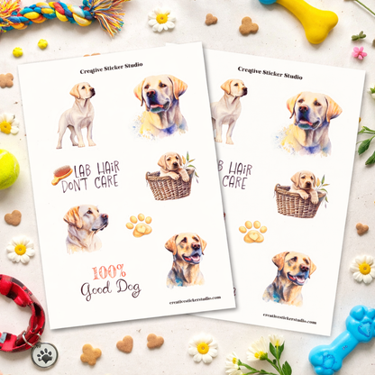 Sticker Sheet Set of 2 - Yellow Labs Good Dog