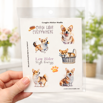 Sticker Sheet Set of 2 - Corgi Low Rider