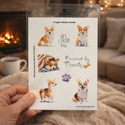 Sticker Sheet Set of 2 - Corgi Treats