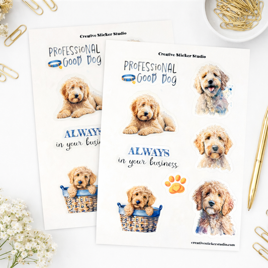 Sticker Sheet Set of 2 - Golden Doodle Good Dog