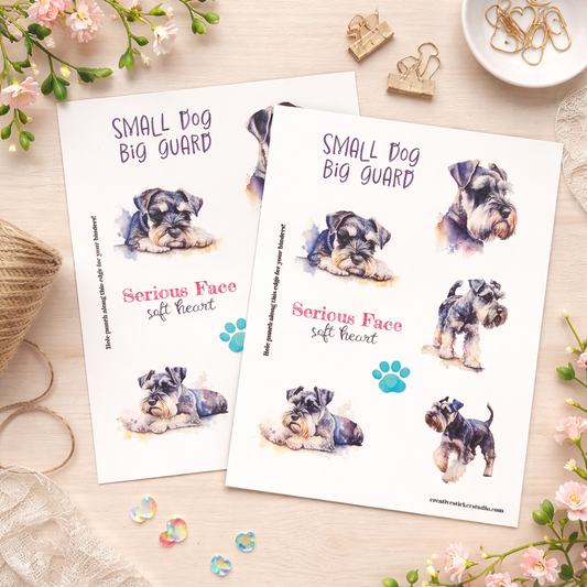 Sticker Sheet Set of 2 - Schnauzer Guard