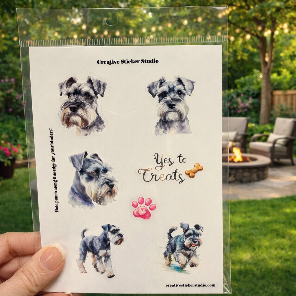 Sticker Sheet Set of 2 - Schnauzer Treats