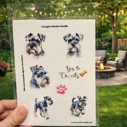 Sticker Sheet Set of 2 - Schnauzer Treats