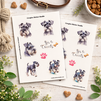 Sticker Sheet Set of 2 - Schnauzer Treats