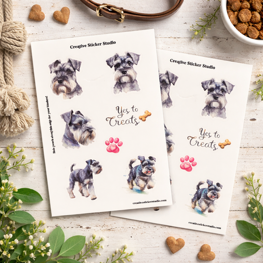 Sticker Sheet Set of 2 - Schnauzer Treats
