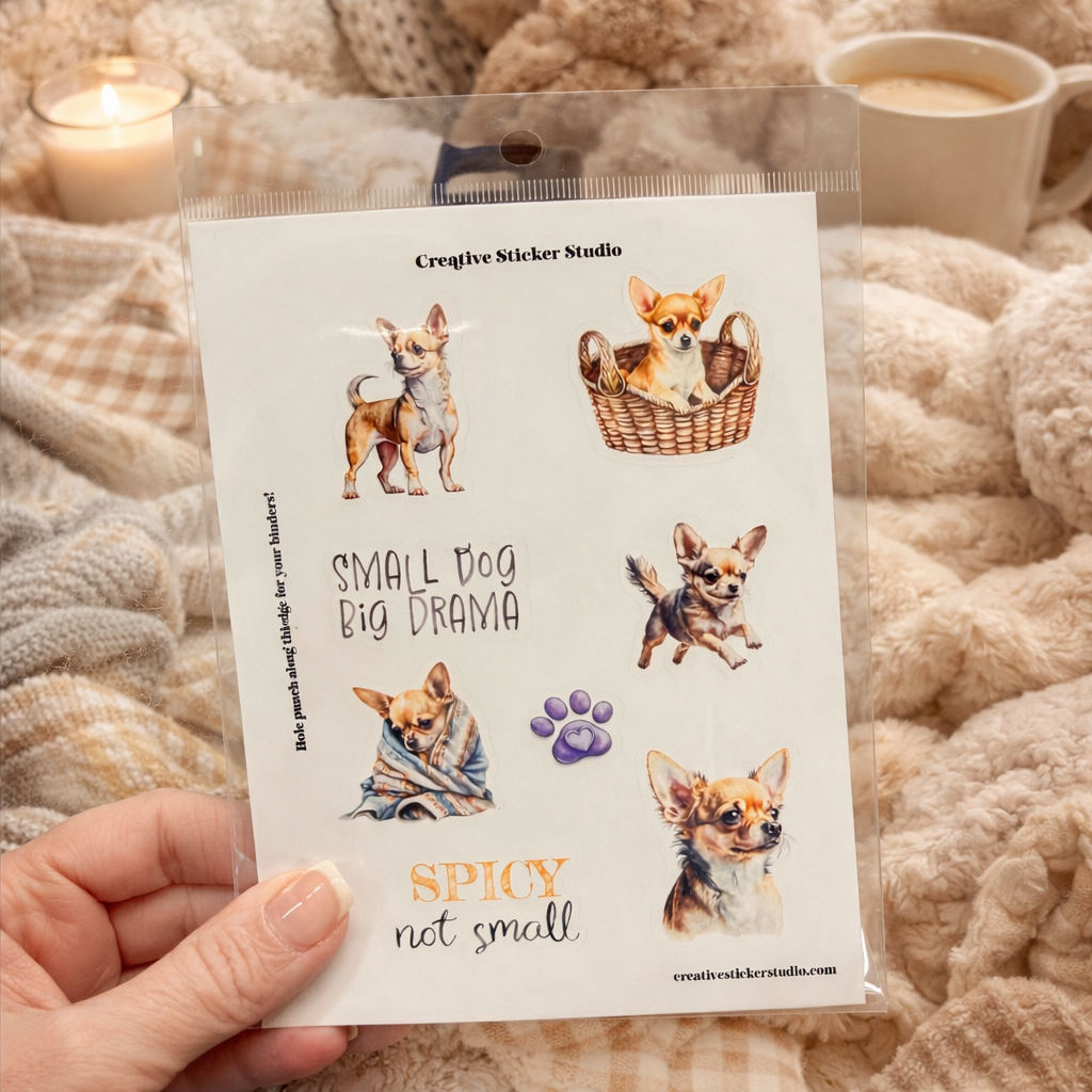 Sticker Sheet Set of 2 - Chihuahua Drama