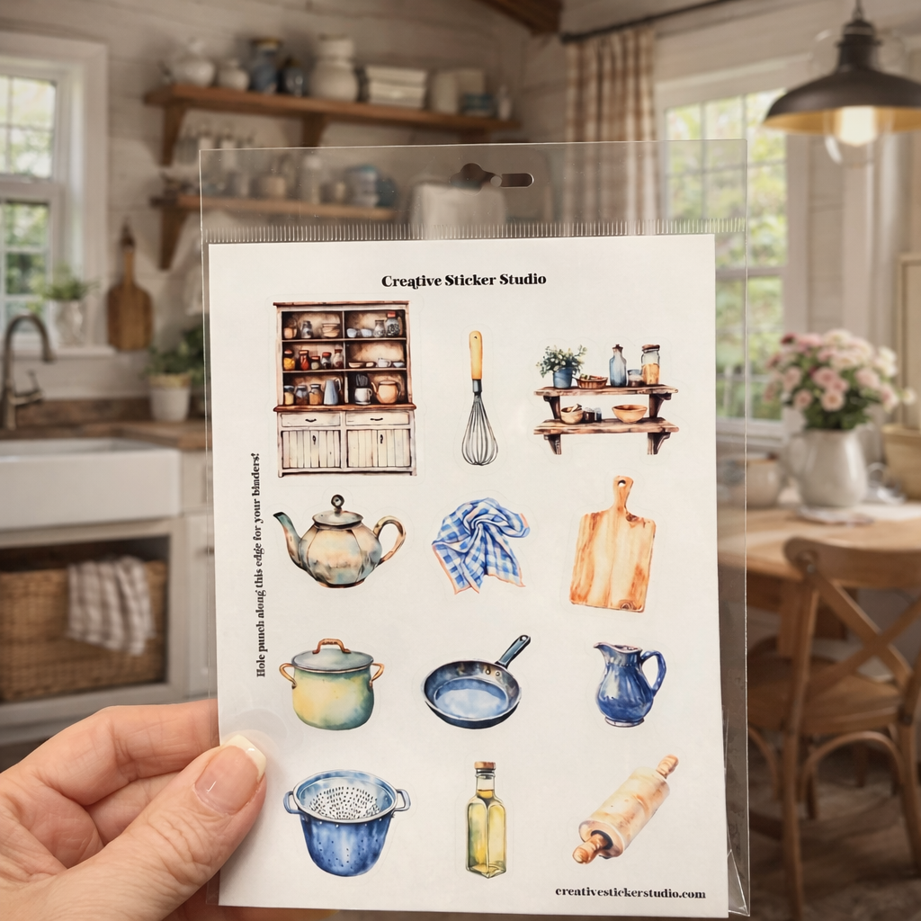 Sticker Sheet Set of 2 - Kitchen Tools + Hutch