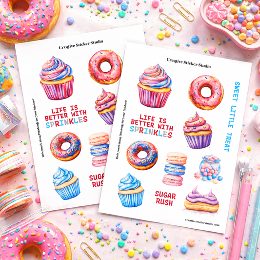 Sticker Sheet Set of 2 - Sweet Sprinkles
