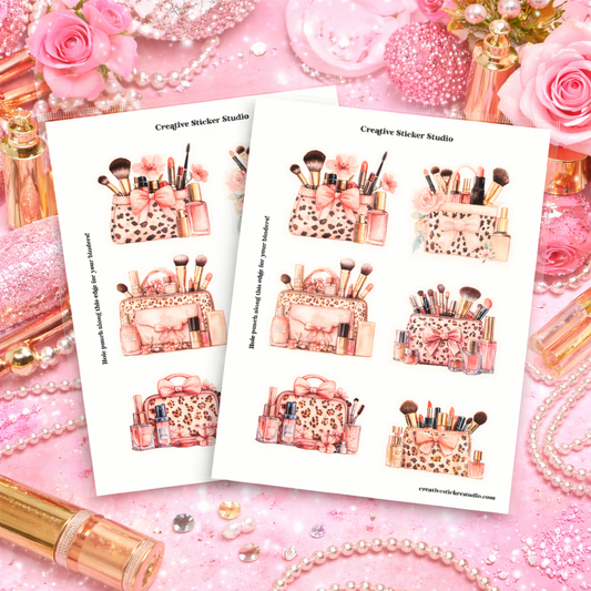 Sticker Sheet Set of 2 - Glam Makeup Bags