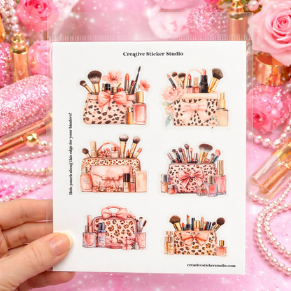 Sticker Sheet Set of 2 - Glam Makeup Bags