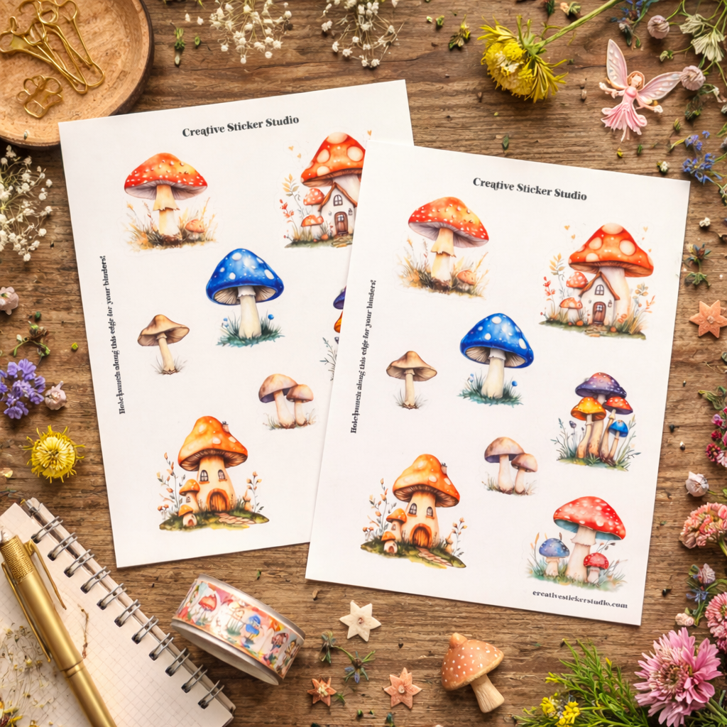 Sticker Sheet Set of 2 - Mushies